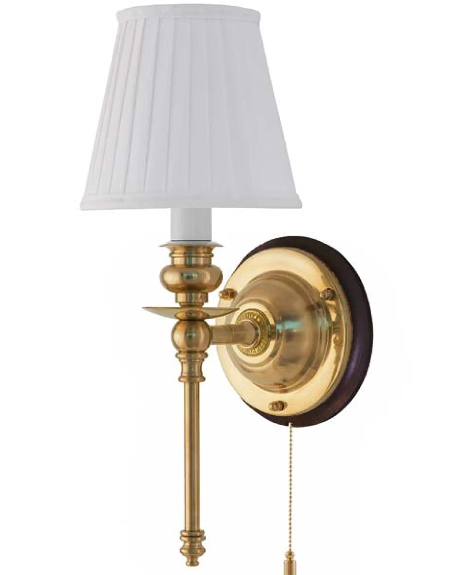 Vägglampa - Ribbing mässing, vit skärm