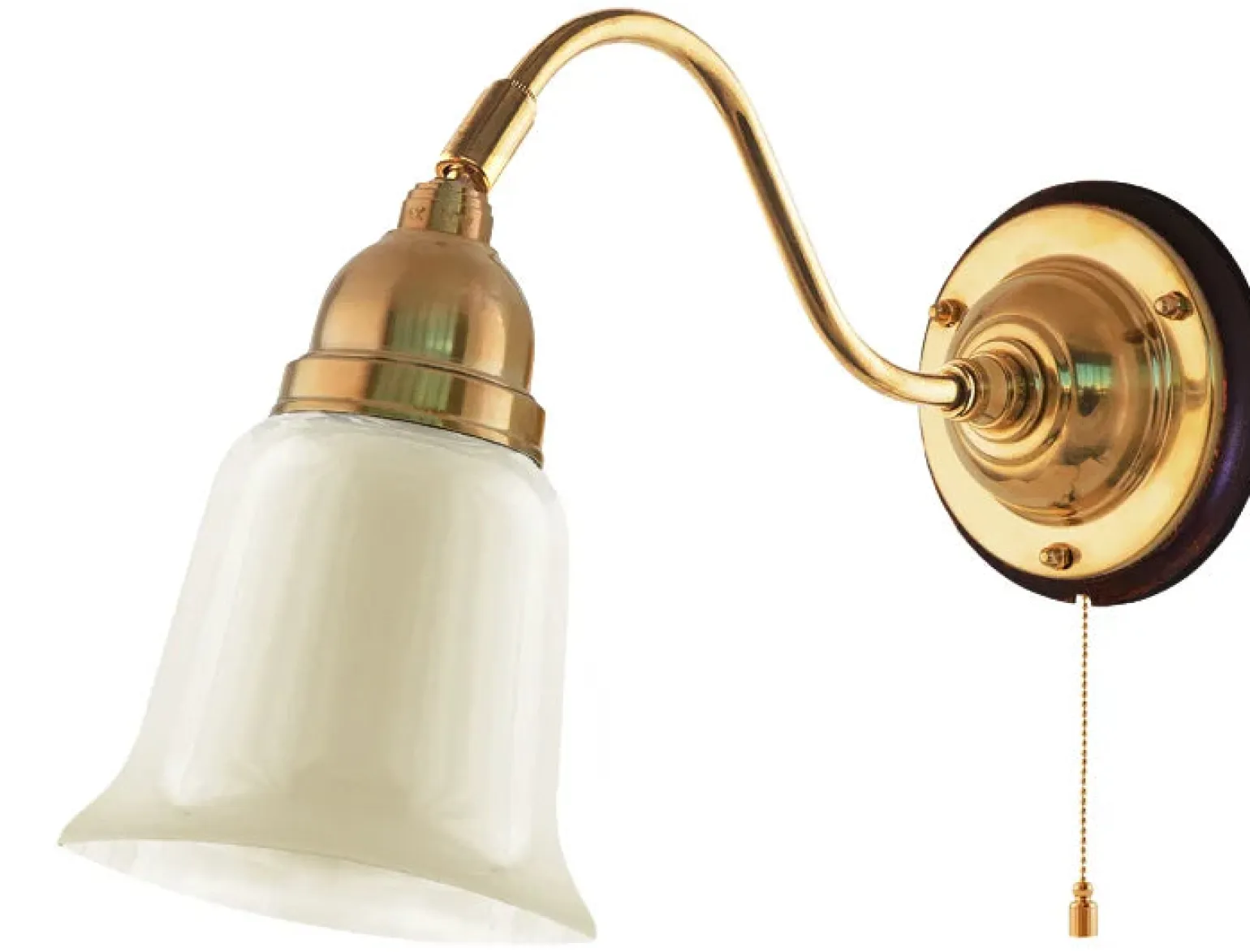 Vägglampa - Runeberg mässing, benvit klocka