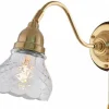 Vägglampa - Runeberg mässing, slipat klarglas