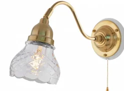 Vägglampa - Runeberg mässing, slipat klarglas