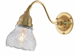 Vägglampa - Runeberg mässing, slipat klarglas