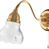 Vägglampa - Runeberg mässing, slipat mattglas