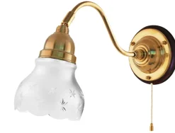Vägglampa - Runeberg mässing, slipat mattglas