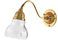 Vägglampa - Runeberg mässing, slipat mattglas