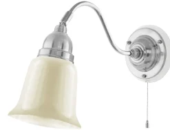 Vägglampa - Runeberg nickel, benvit klocka