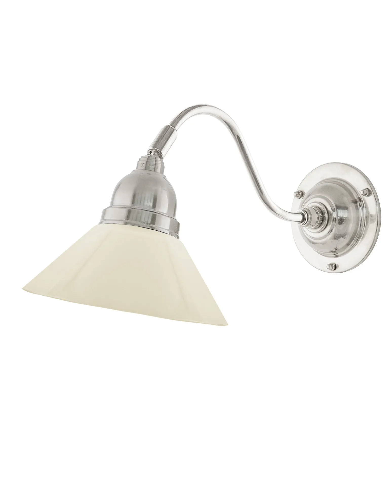 Vägglampa - Runeberg nickel benvit skomakarskärm