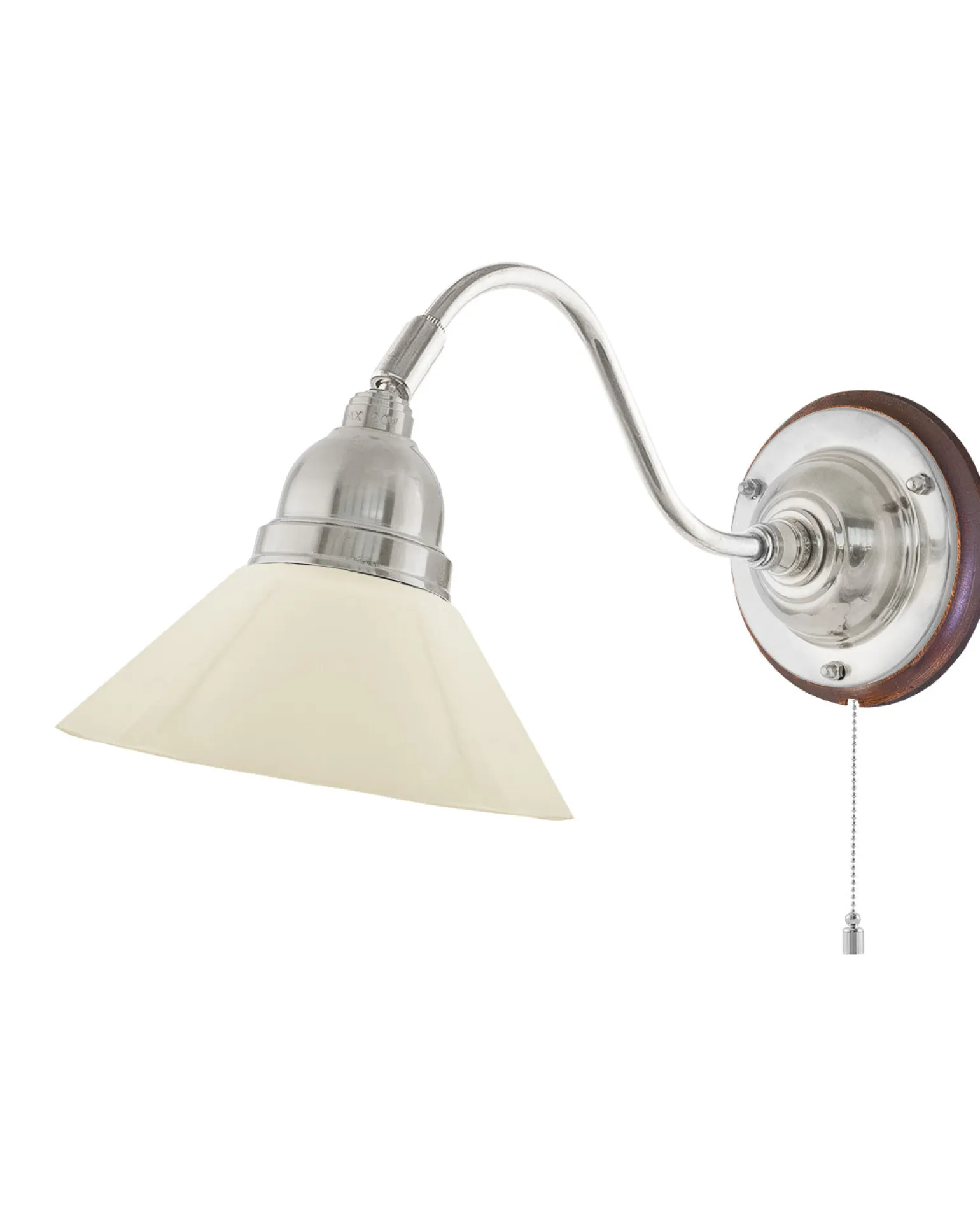 Vägglampa - Runeberg nickel benvit skomakarskärm
