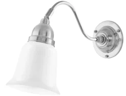 Vägglampa - Runeberg nickel, opalvit klocka