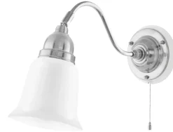 Vägglampa - Runeberg nickel, opalvit klocka