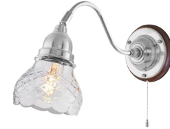 Vägglampa - Runeberg nickel, slipat klarglas