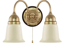 Vägglampa - Stackelberg mässing, benvit klocka