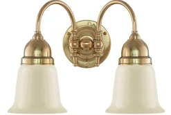 Vägglampa - Stackelberg mässing, benvit klocka