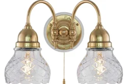 Vägglampa - Stackelberg mässing, slipat klarglas