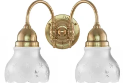 Vägglampa - Stackelberg mässing, slipat mattglas