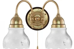 Vägglampa - Stackelberg mässing, slipat mattglas