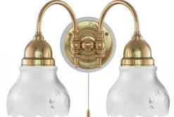 Vägglampa - Stackelberg mässing, slipat mattglas