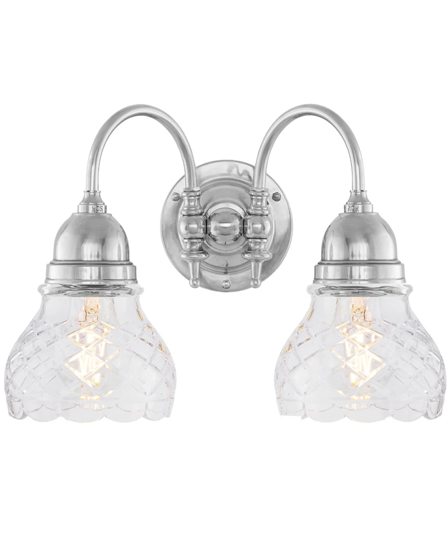 Vägglampa - Stackelberg nickel, slipat klarglas