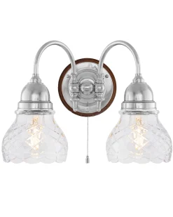 Vägglampa - Stackelberg nickel, slipat klarglas