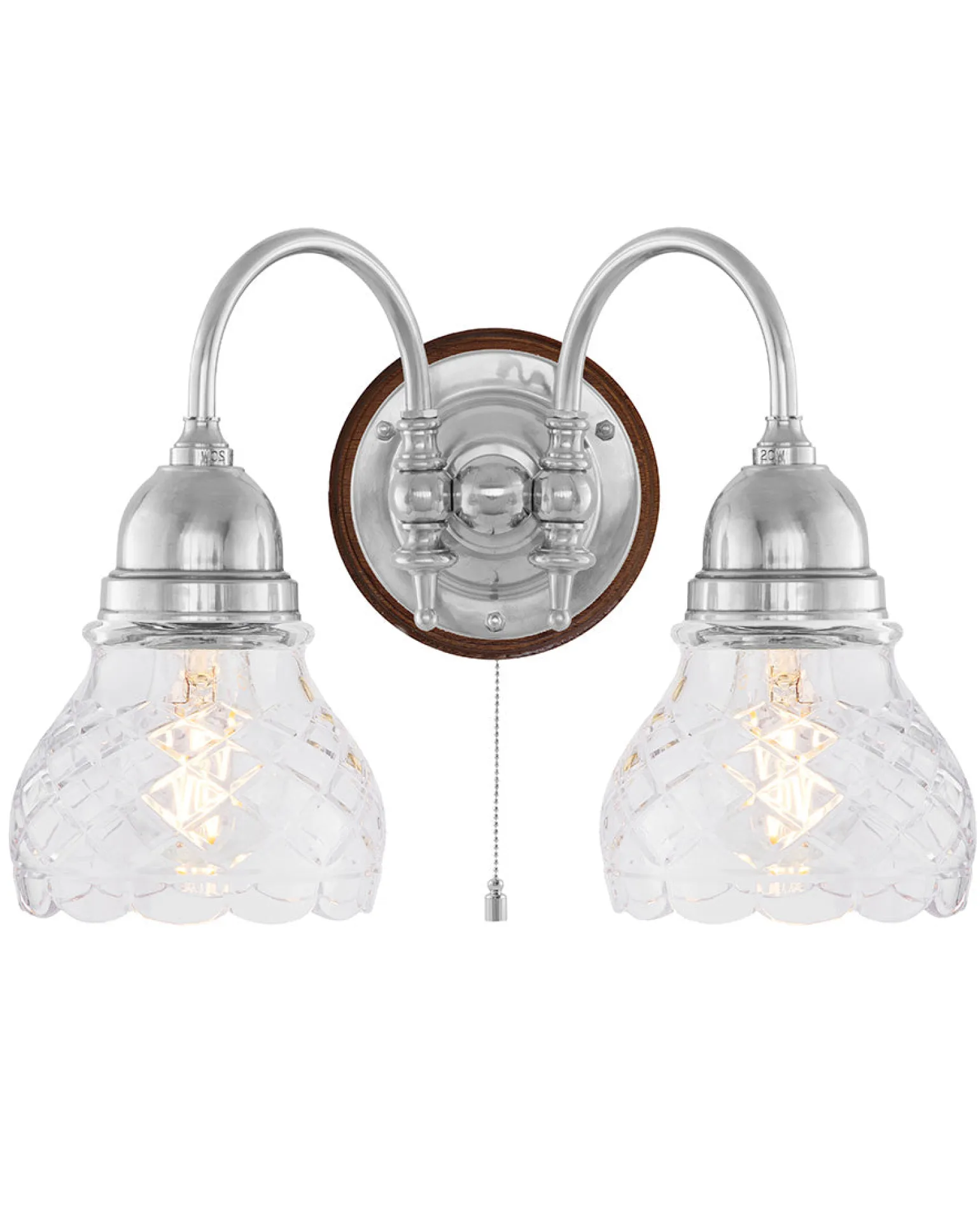 Vägglampa - Stackelberg nickel, slipat klarglas