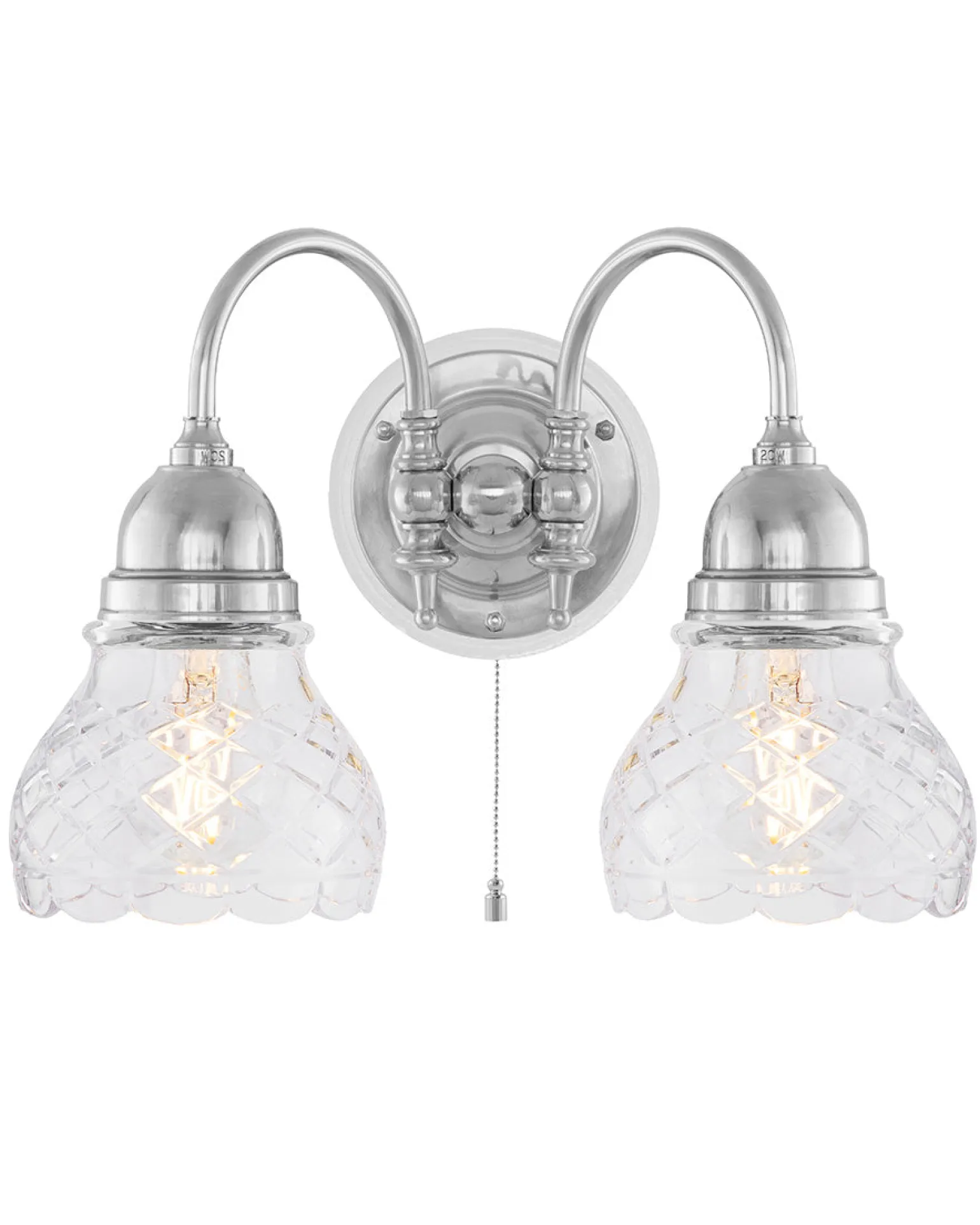 Vägglampa - Stackelberg nickel, slipat klarglas