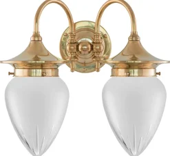 Vägglampa - Tigerstedt mässing, slipat mattglas
