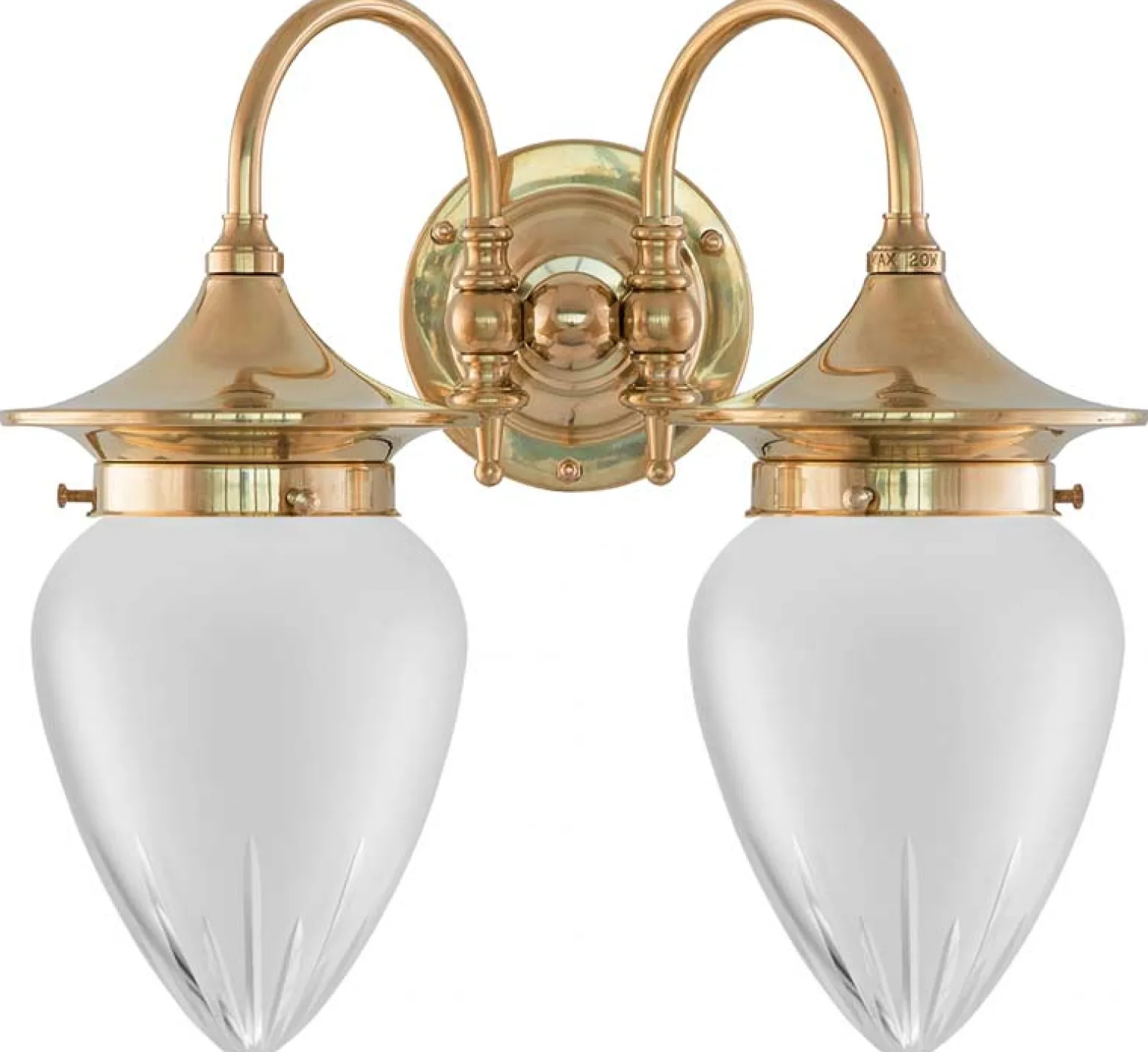 Vägglampa - Tigerstedt mässing, slipat mattglas