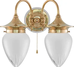 Vägglampa - Tigerstedt mässing, slipat mattglas