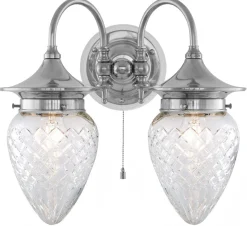 Vägglampa - Tigerstedt nickel, klarglas
