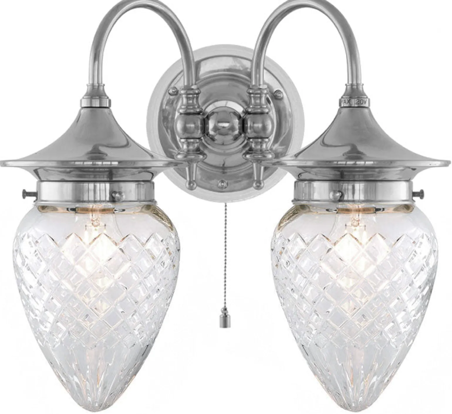 Vägglampa - Tigerstedt nickel, klarglas