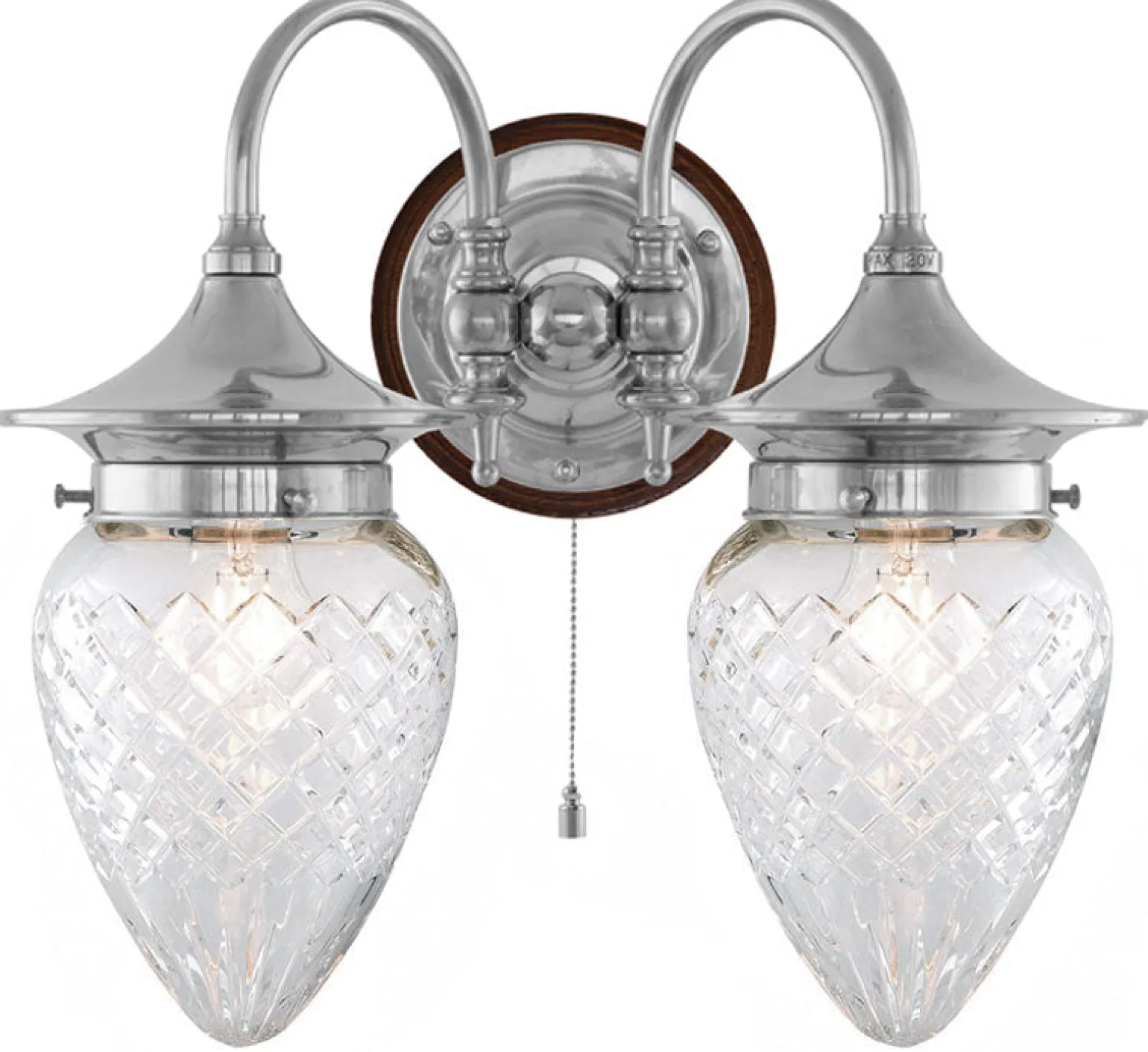 Vägglampa - Tigerstedt nickel, klarglas