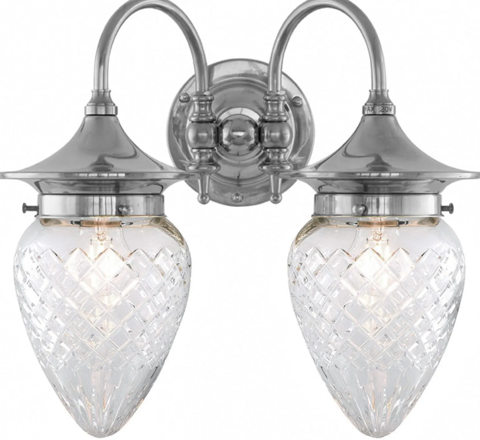 Vägglampa - Tigerstedt nickel, klarglas