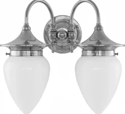Vägglampa - Tigerstedt nickel, opalvit
