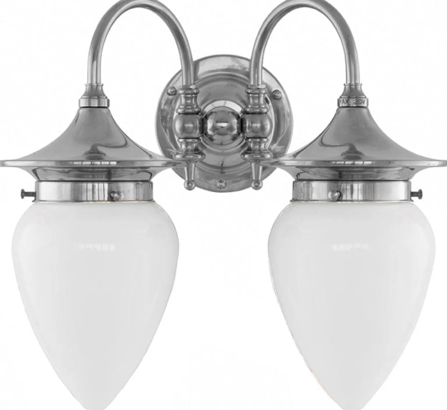 Vägglampa - Tigerstedt nickel, opalvit