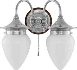 Vägglampa - Tigerstedt nickel, opalvit