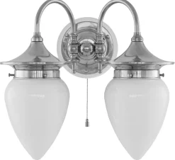 Vägglampa - Tigerstedt nickel, opalvit