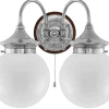 Vägglampa - Tigerstedt nickel, opalvita klot