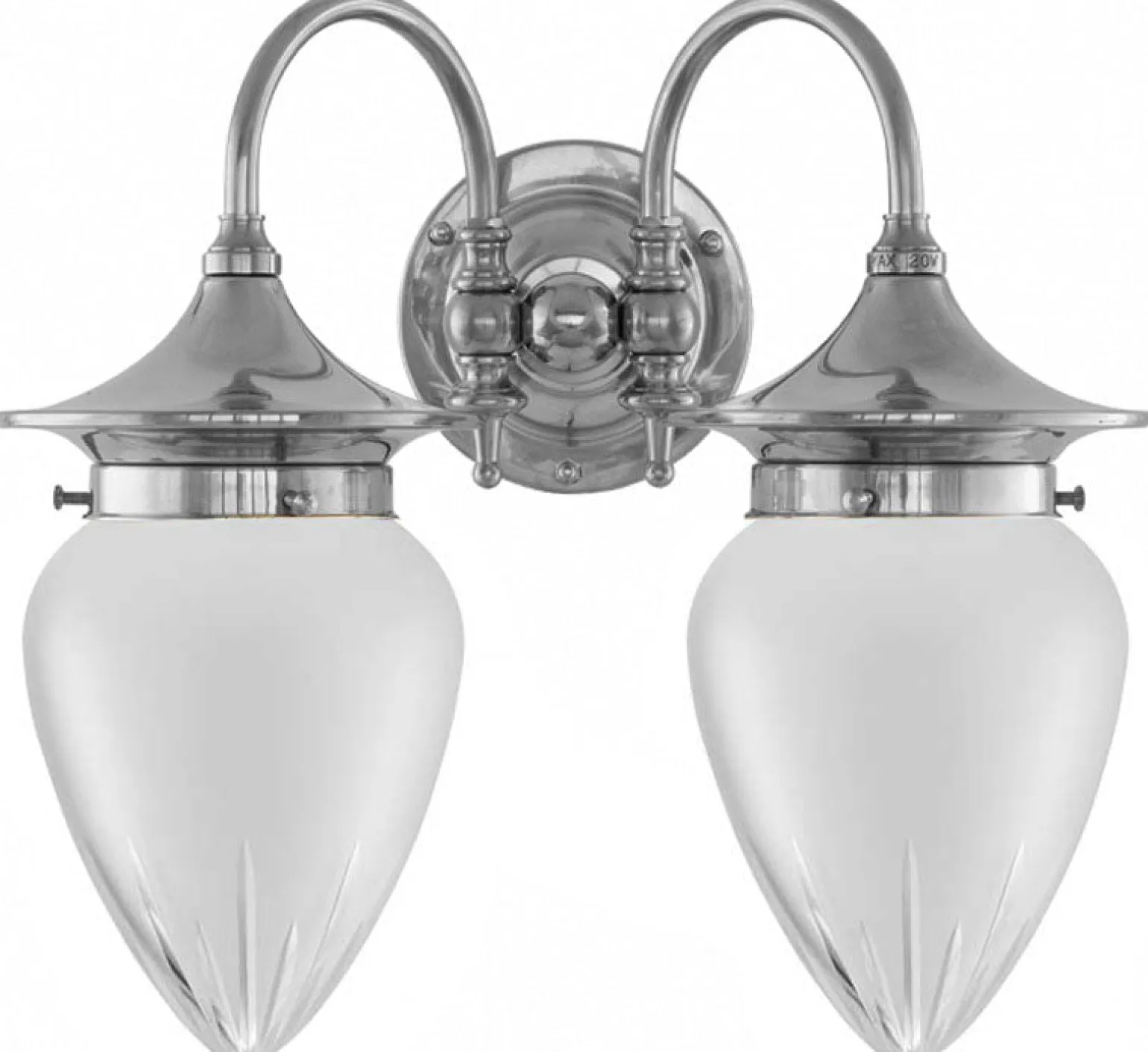 Vägglampa - Tigerstedt nickel, slipat mattglas