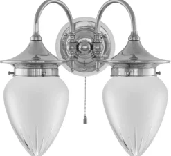 Vägglampa - Tigerstedt nickel, slipat mattglas
