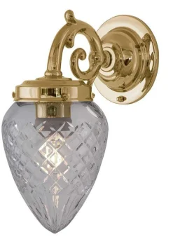 Vägglampa - Topelius mässing, klar droppe