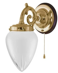 Vägglampa - Topelius mässing, slipat mattglas