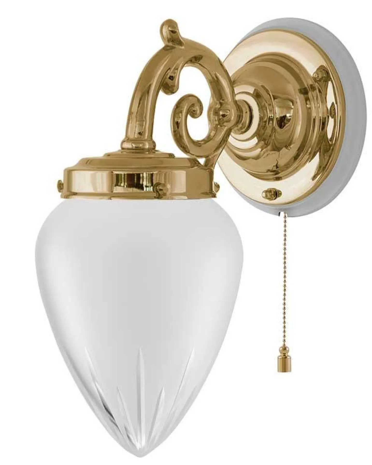 Vägglampa - Topelius mässing, slipat mattglas