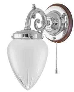 Vägglampa - Topelius nickel, slipat mattglas