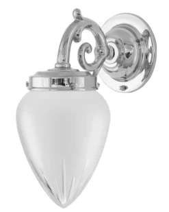 Vägglampa - Topelius nickel, slipat mattglas