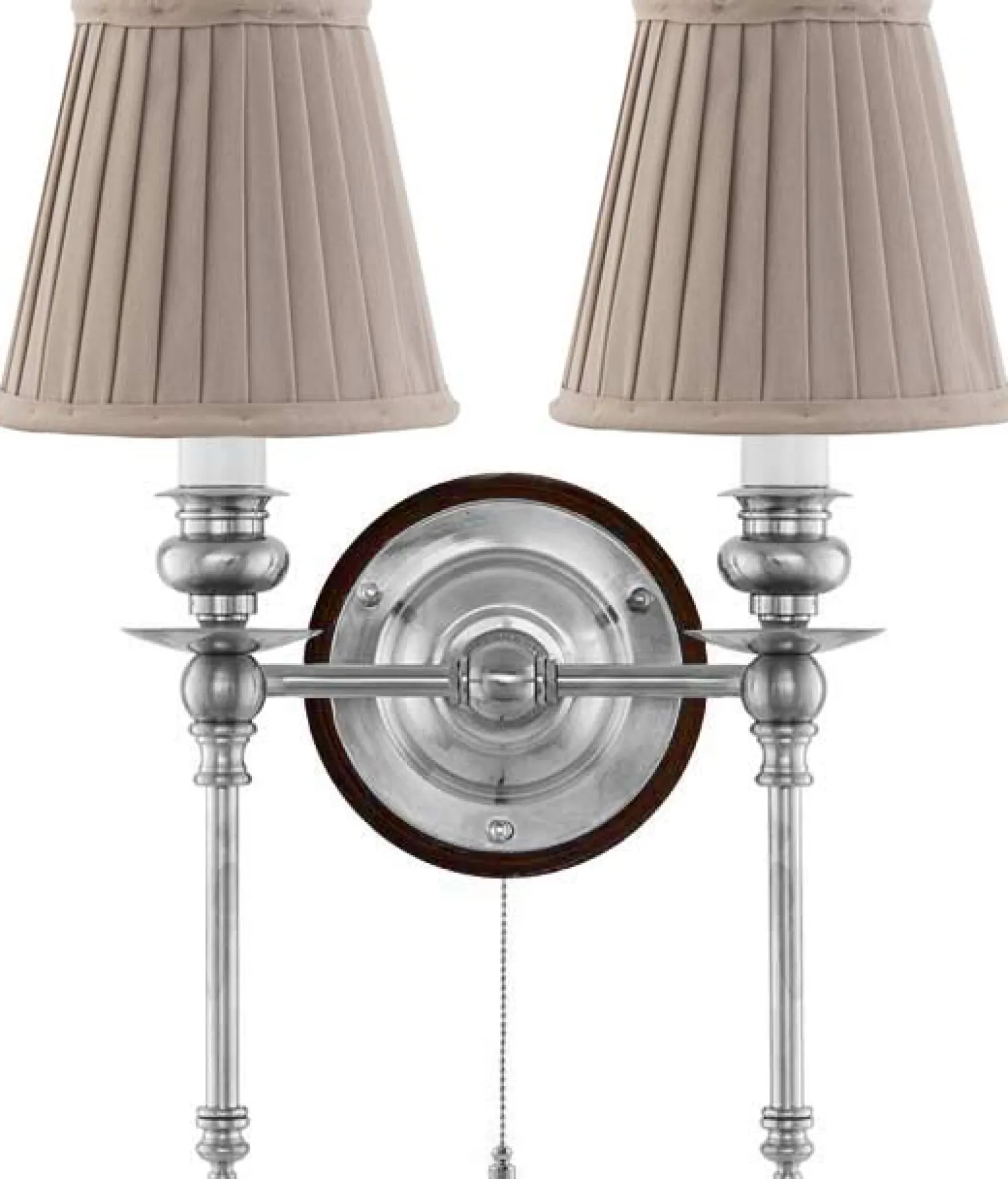 Vägglampa - Wivallius nickel, beige tygskärm