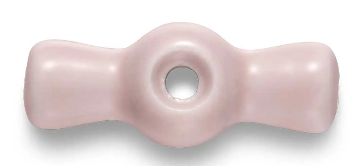 Vred till strömbrytare - Rosa porslin med bronserade skruvar