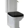 WC - Art Deco golvstående toalett med spolvred & sits - Brons