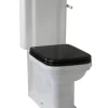 WC - Art Deco golvstående toalett med spolvred & sits - Krom