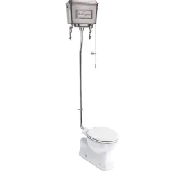 WC - Burlington högspolande toalett, metallcistern & sits