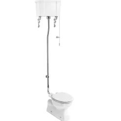 WC - Burlington högspolande toalett, väggcistern & sits