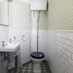 WC - Burlington högspolande toalett, väggcistern & sits